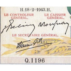 F 46-48 - 18/02/1943 - 5000 francs - Victoire modifié 2 - Série Q.1196 - Etat : SUP