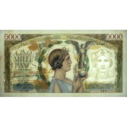 F 46-48 - 18/02/1943 - 5000 francs - Victoire modifié 2 - Série Q.1196 - Etat : SUP
