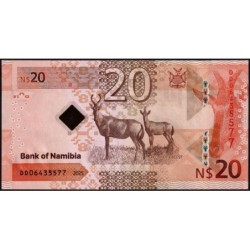 Namibie - Pick 21a - 20 dollars - Série DD - 2025 - Etat : NEUF