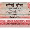 Népal - Pick 76a - 5 rupees - Série त/87 - 2017 - Etat : NEUF