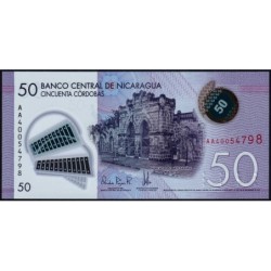 Nicaragua - Pick 211b - 50 córdobas - Série AA - 24/11/2021 - Polymère - Etat : NEUF
