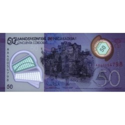 Nicaragua - Pick 211b - 50 córdobas - Série AA - 24/11/2021 - Polymère - Etat : NEUF