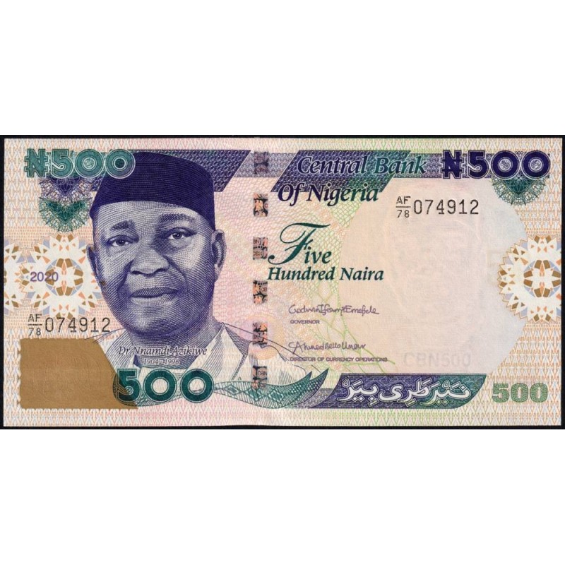Nigéria - Pick 30s - 500 naira - Série AF/78 - 2020 - Etat : NEUF