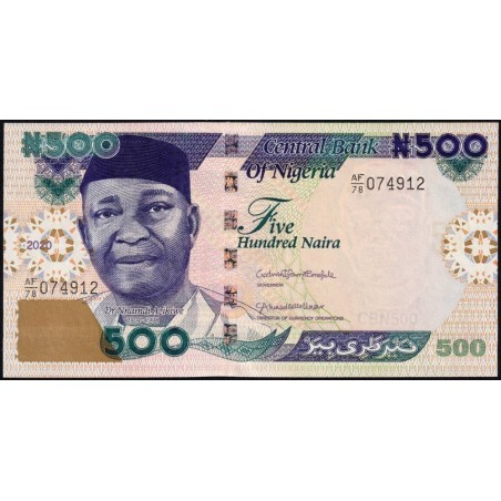 Nigéria - Pick 30s - 500 naira - Série AF/78 - 2020 - Etat : NEUF
