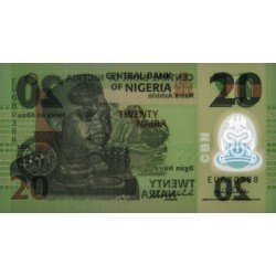 Nigéria - Pick 34a_1 - 20 naira - Série EU - 2006 - Polymère - Etat : NEUF