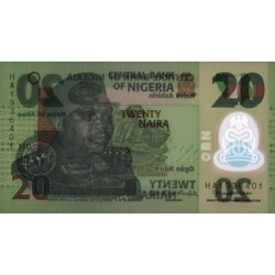 Nigéria - Pick 34q - 20 naira - Série HA - 2021 - Polymère - Etat : NEUF