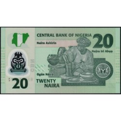 Nigéria - Pick 34r - 20 naira - Série GY - 2022 - Polymère - Etat : NEUF