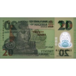 Nigéria - Pick 34r - 20 naira - Série GY - 2022 - Polymère - Etat : NEUF