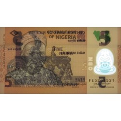 Nigéria - Pick 38k - 5 naira - Série FE - 2020 - Polymère - Etat : NEUF
