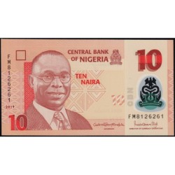 Nigéria - Pick 39j - 10 naira - Série FM - 2019 - Polymère - Etat : NEUF