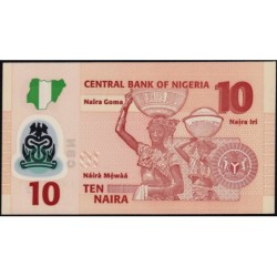 Nigéria - Pick 39j - 10 naira - Série FM - 2019 - Polymère - Etat : NEUF