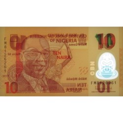 Nigéria - Pick 39j - 10 naira - Série FM - 2019 - Polymère - Etat : NEUF