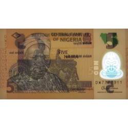 Nigéria - Pick 38i - 5 naira - Série DW - 2018 - Polymère - Etat : NEUF
