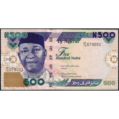 Nigéria - Pick 30s - 500 naira - Série AF/78 - 2020 - Etat : SUP+ à SPL