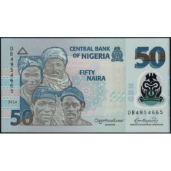 Nigéria - Pick 40n - 50 naira - Série DB - 2024 - Polymère - Etat : NEUF