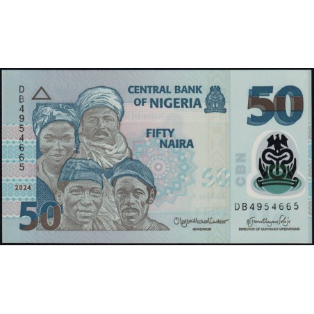 Nigéria - Pick 40n - 50 naira - Série DB - 2024 - Polymère - Etat : NEUF
