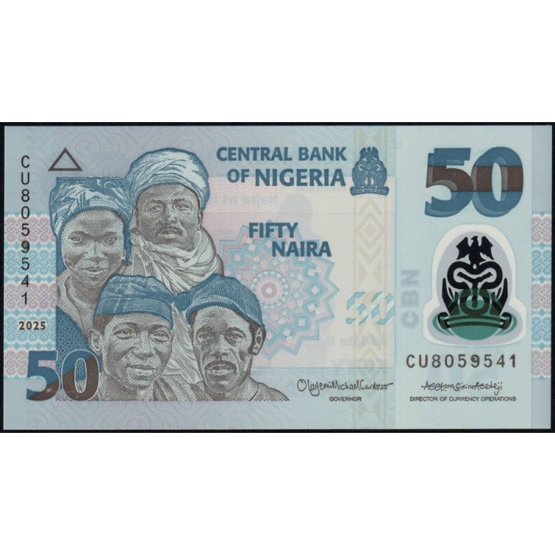 Nigéria - Pick 40o_2 - 50 naira - Série CU - 2025 - Polymère - Etat : NEUF