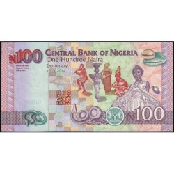 Nigéria - Pick 41a_1 - 100 naira - Série BW - 2014 - Commémoratif - Etat : NEUF