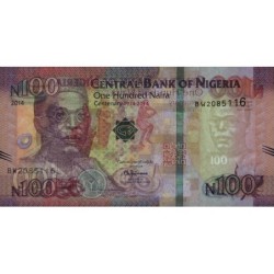 Nigéria - Pick 41a_1 - 100 naira - Série BW - 2014 - Commémoratif - Etat : NEUF