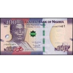 Nigéria - Pick 41b - 100 naira - Série JV - 2019 - Commémoratif - Etat : NEUF