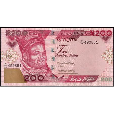 Nigéria - Pick 47e - 200 naira - Série F/75 - 2026 - Etat : NEUF