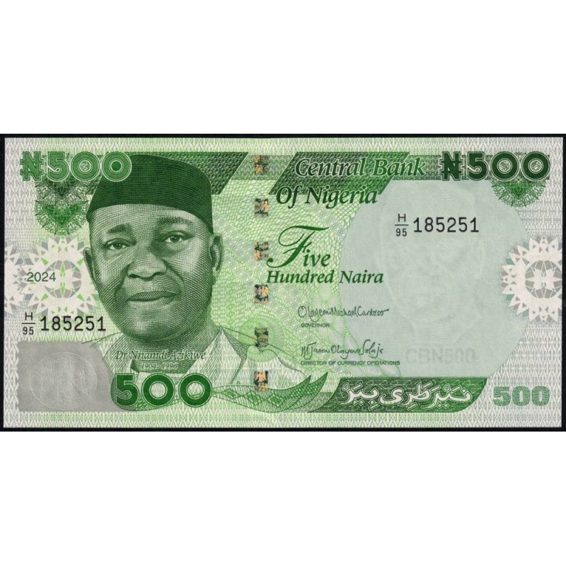 Nigéria - Pick 48c_2 - 500 naira - Série H/95 - 2024 - Etat : NEUF