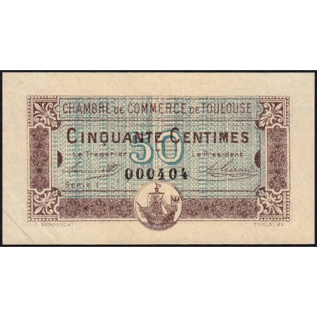 Toulouse - Pirot 122-22 - 50 centimes - Série 1 - 20/06/1917 - Petit numéro - Etat : SUP+