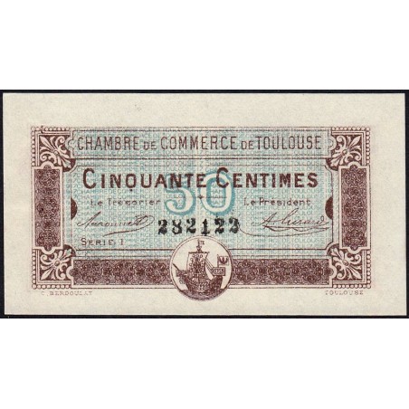 Toulouse - Pirot 122-22 - 50 centimes - Série 1 - 20/06/1917 - Etat : SPL