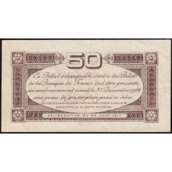 Toulouse - Pirot 122-22 variété - 50 centimes - Série 1 - 20/06/1917 - Etat : TTB+