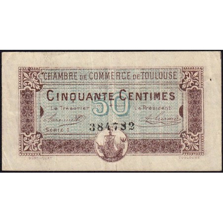 Toulouse - Pirot 122-22 - 50 centimes - Série 1 - 20/06/1917 - Etat : TTB-