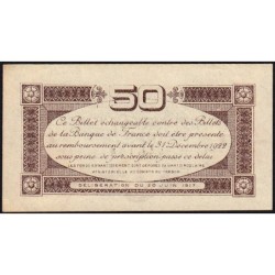 Toulouse - Pirot 122-22 - 50 centimes - Série 1 - 20/06/1917 - Etat : SUP