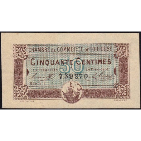 Toulouse - Pirot 122-22 - 50 centimes - Série 1 - 20/06/1917 - Etat : SPL
