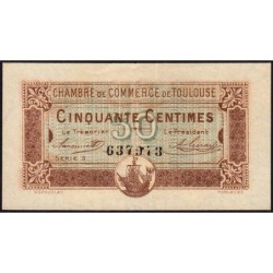 Toulouse - Pirot 122-22 variété - 50 centimes - Série 3 - 20/06/1917 - Etat : SUP