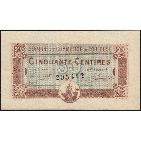 Toulouse - Pirot 122-22 - 50 centimes - Série 4 - 20/06/1917 - Etat : SUP+