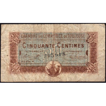 Toulouse - Pirot 122-22 - 50 centimes - Série 4 - 20/06/1917 - Etat : B