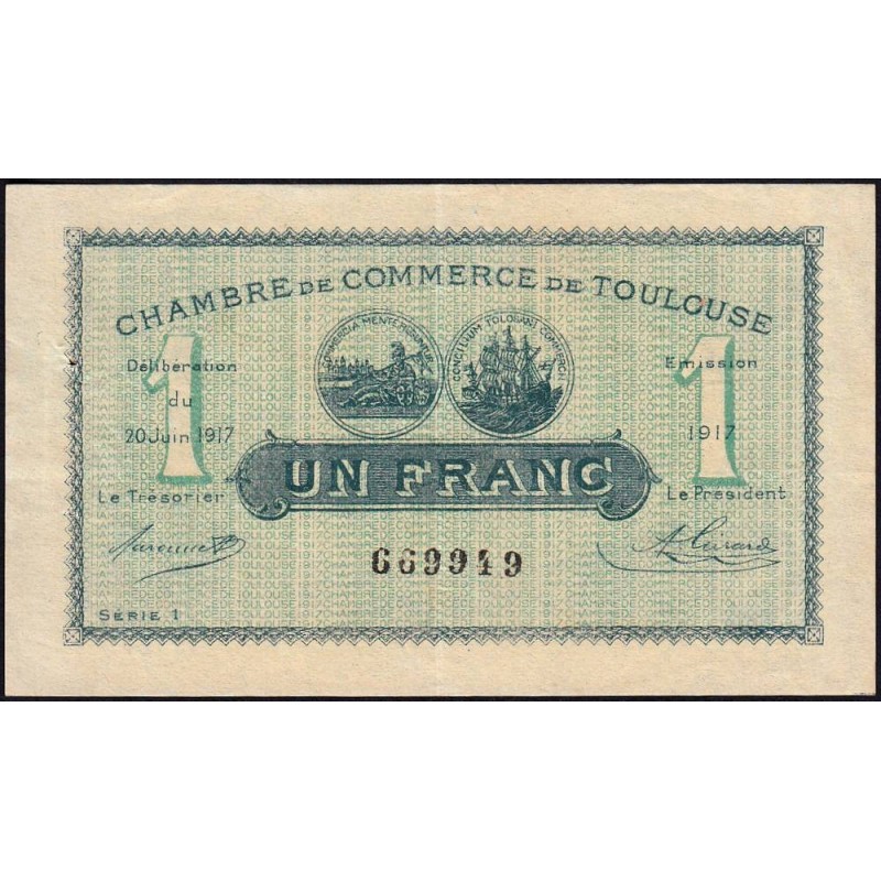 Toulouse - Pirot 122-27 - 1 franc - Série 1 - 20/06/1917 - Etat : TTB+