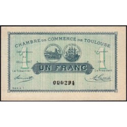 Toulouse - Pirot 122-27 variété - 1 franc - Série 1 - 20/06/1917 - Petit numéro Etat : SPL