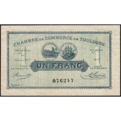 Toulouse - Pirot 122-27 variété - 1 franc - Série 1 - 20/06/1917 - Etat : TTB