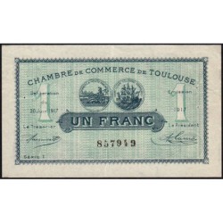 Toulouse - Pirot 122-27 variété - 1 franc - Série 1 - 20/06/1917 - Etat : TTB+