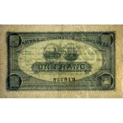 Toulouse - Pirot 122-27 variété - 1 franc - Série 1 - 20/06/1917 - Etat : TTB+