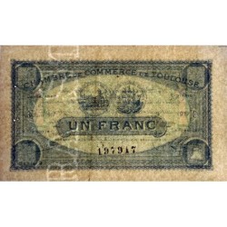 Toulouse - Pirot 122-27 variété - 1 franc - Série 3 - 20/06/1917 - Etat : TTB+