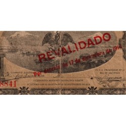 Gouvernement Provisoire du Mexique - Pick S 701b - 1 peso - Série A - 17/12/1914 - Etat : B+