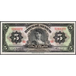 Mexique - Pick 60g - 5 pesos - Série MM - Préfixe S - 08/11/1961 - Etat : NEUF