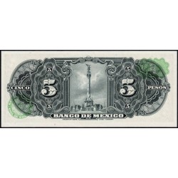 Mexique - Pick 60g - 5 pesos - Série MM - Préfixe S - 08/11/1961 - Etat : NEUF