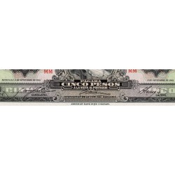 Mexique - Pick 60g - 5 pesos - Série MM - Préfixe S - 08/11/1961 - Etat : NEUF