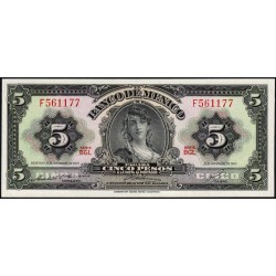 Mexique - Pick 60j - 5 pesos - Série BGL - Préfixe F - 19/11/1969 - Etat : NEUF
