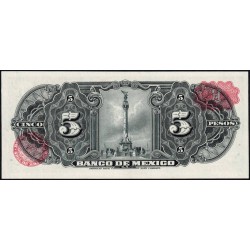 Mexique - Pick 60j - 5 pesos - Série BGL - Préfixe F - 19/11/1969 - Etat : NEUF