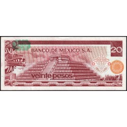 Mexique - Pick 64d_2 - 20 pesos - Série DC - Préfixe C - 08/07/1977 - Etat : TTB+