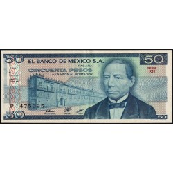 Mexique - Pick 73 - 50 pesos - Série KN - Préfixe P - 27/01/1981 - Etat : SUP