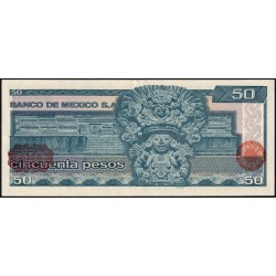 Mexique - Pick 73 - 50 pesos - Série KN - Préfixe P - 27/01/1981 - Etat : SUP